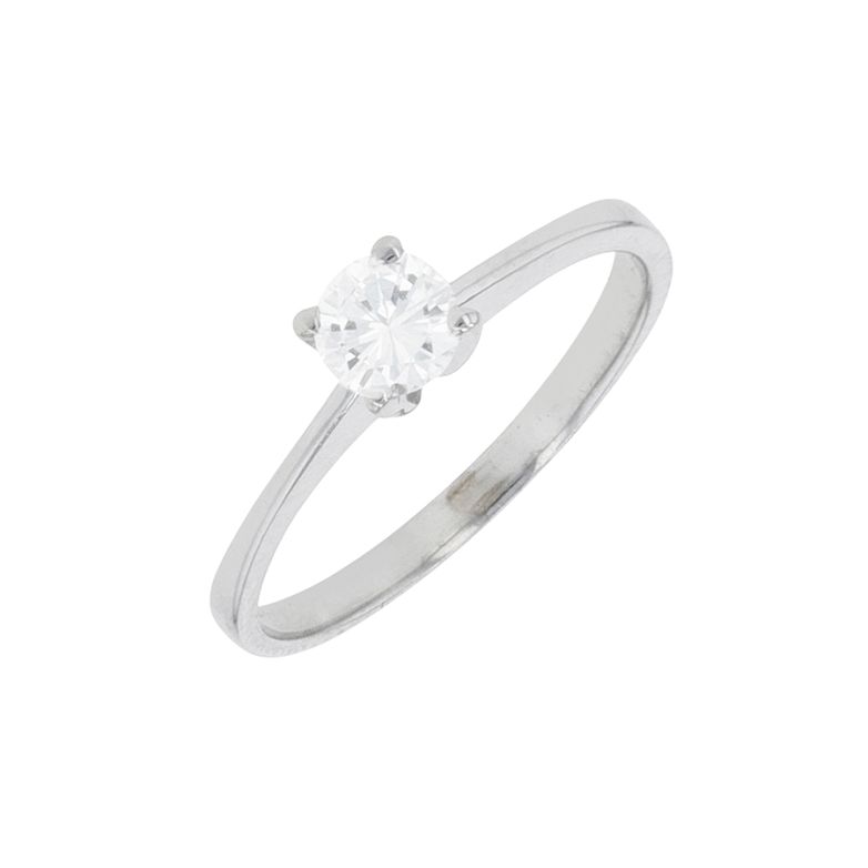 Solitaire diamant 0.25 carat or blanc 1.60g Comme neuf -  reconditionné disponible sur Gemme Les Bijoux